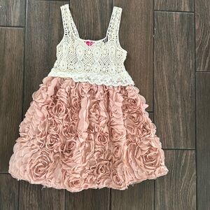 Little girl floral and crochet dress size 4T